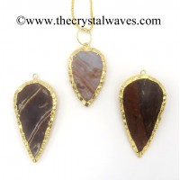 Agate Pear Shape Gold Electroplated Pendants